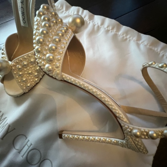 JIMMY CHOO Sacora 100 Pearl Heels -BRAND NEW perfect wedding party shoe - Picture 4 of 9